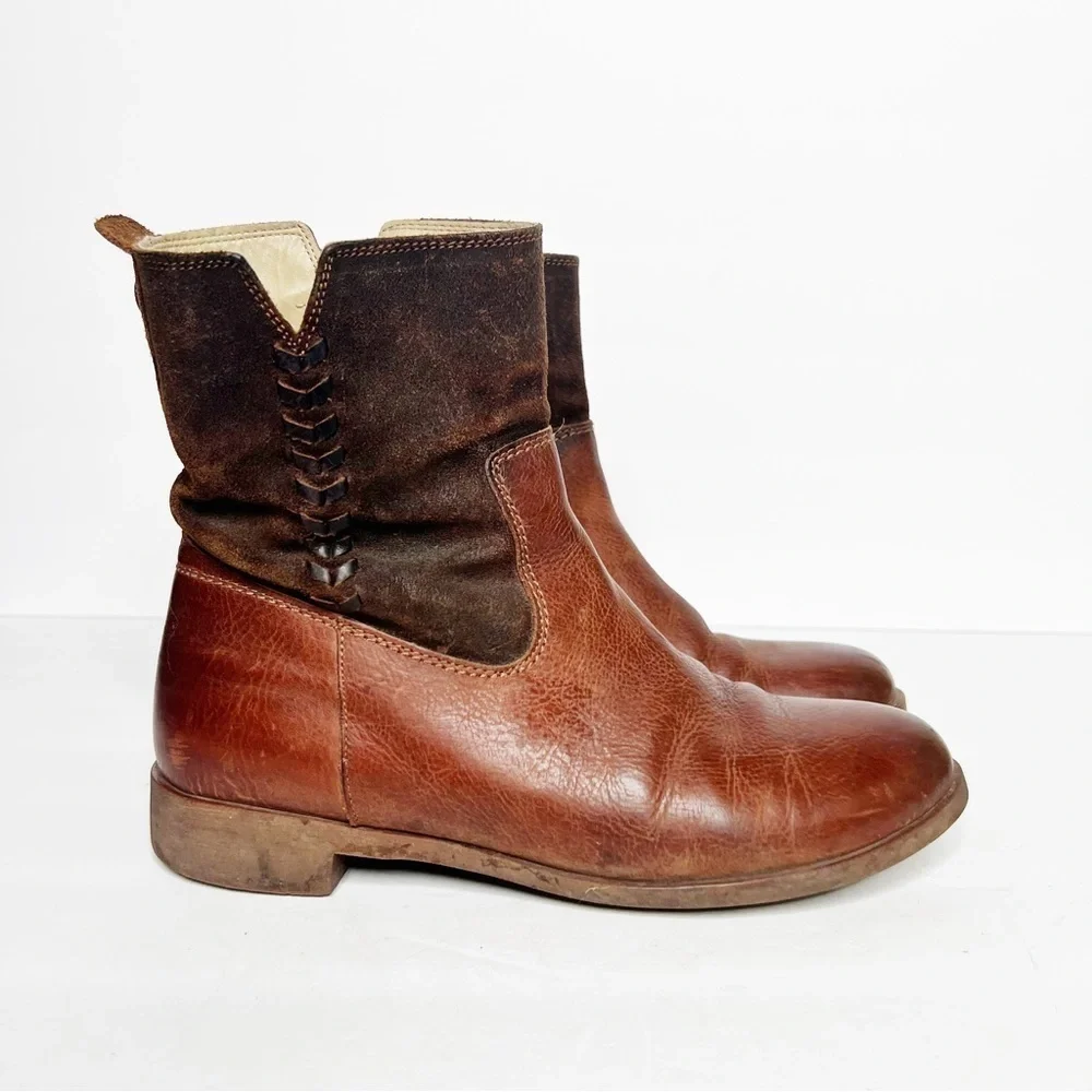 Olukai Kaupili Short Brown Leather Boots Size 7 Women’s